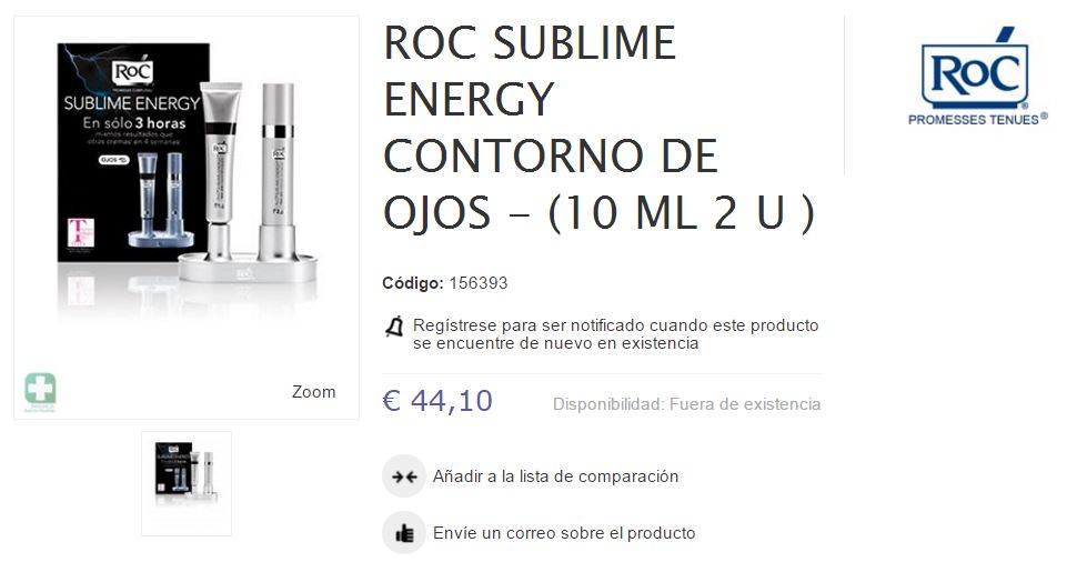ROC SUBLIME ENERGY CONTORNO DE OJOS - (10 ML 2 U )